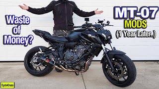 Yamaha MT07 Review After 1 Year (Mods Are a WASTE of Money?)