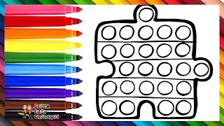 Draw and Color a Puzzle Piece POP IT 🧩🔴🟠🟡🟢🔵🟣🌈 Drawings for Kids screenshot 3