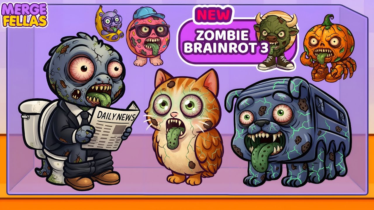 Merge Fellas Italian ZOMBIE Brainrot 3 New Mode | NEW UPDATE Gameplay - Reaching Max Level
