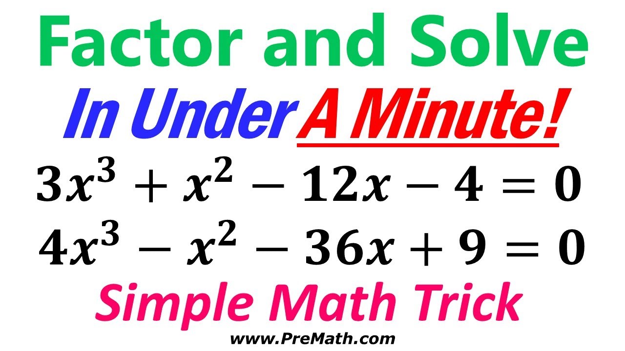 Can You Factor and Solve This Cubic Equation In Under a Minute? - Simple Math Trick - YouTube
