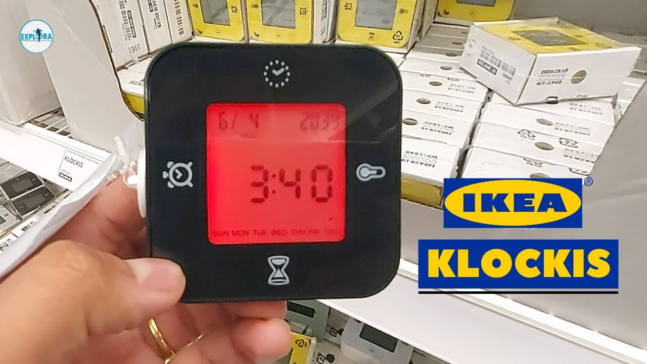 KLOCKIS Clock/thermometer/alarm/timer, white - IKEA