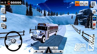 MODERN BUS PARKING 3D || SIMULATOR  GAME SNOW FALL BUS DRIVING DANGEROUS TRACKS screenshot 4