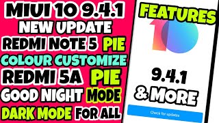 MIUI 10 9.4. Update | Pie Redmi 5A & Redmi Note 5 | Dark Mode For All & More | Ft. TNVJ screenshot 5