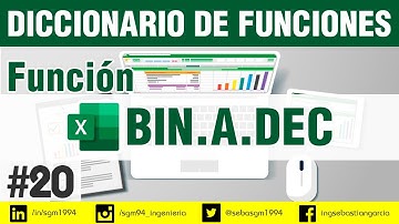 Convertir número binario en decimal en Excel // Función BIN.A.DEC