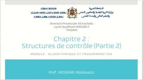 Cours Info TC - Structures de Contrôle (Partie 2)