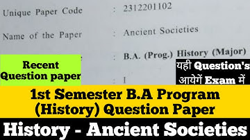 sol du B.A Programme Ancient Societies Important Question Paper 1st semester 2023