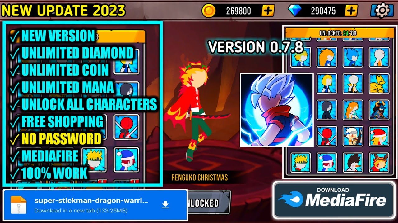 New Update: Stickman Warriors Super Dragon Shadow Fight - Apk Mod Unlimited  Coins, Unlimited Mana 