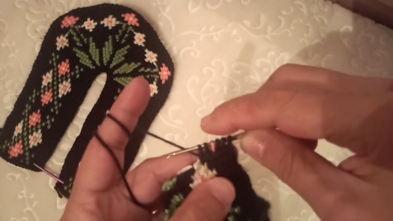 Tunus işi patik modeli 2. bölüm#çeyizlikpatikmodeli#knitting#handwork#Tunisian#crochet