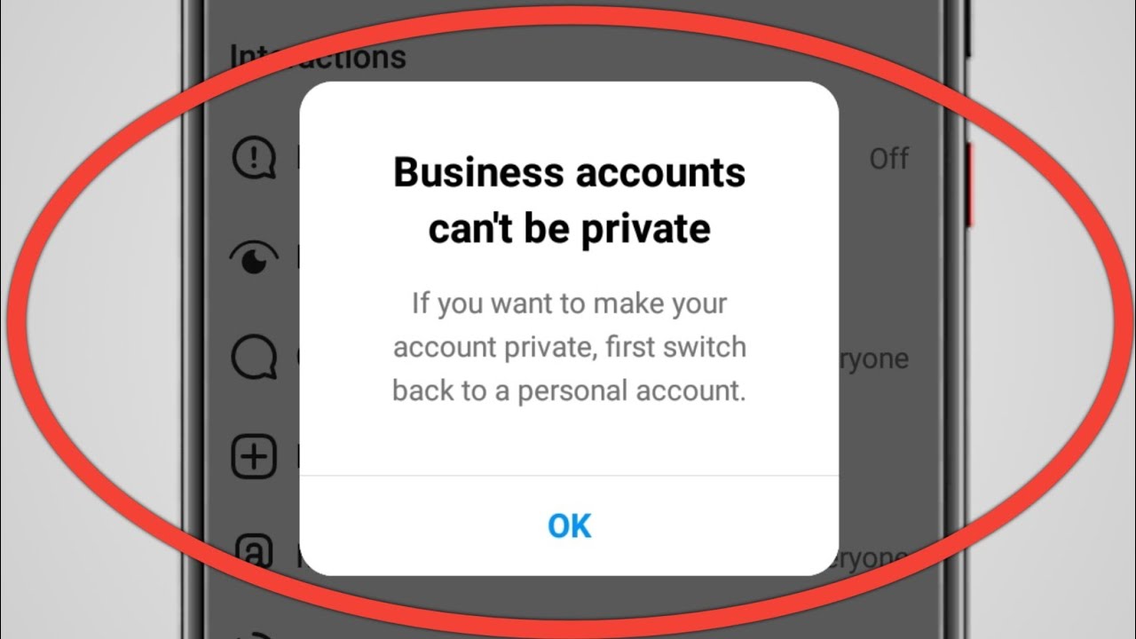 If You Want To Make Your Account Private First Switch Back To Personal