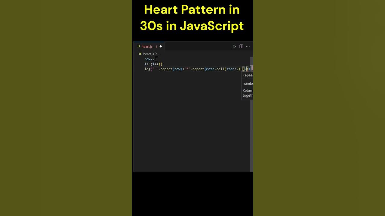 How to create a Heart Pattern in JavaScript under 30 seconds # ...