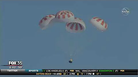 SpaceX Crew Dragon capsule splashes down to Earth