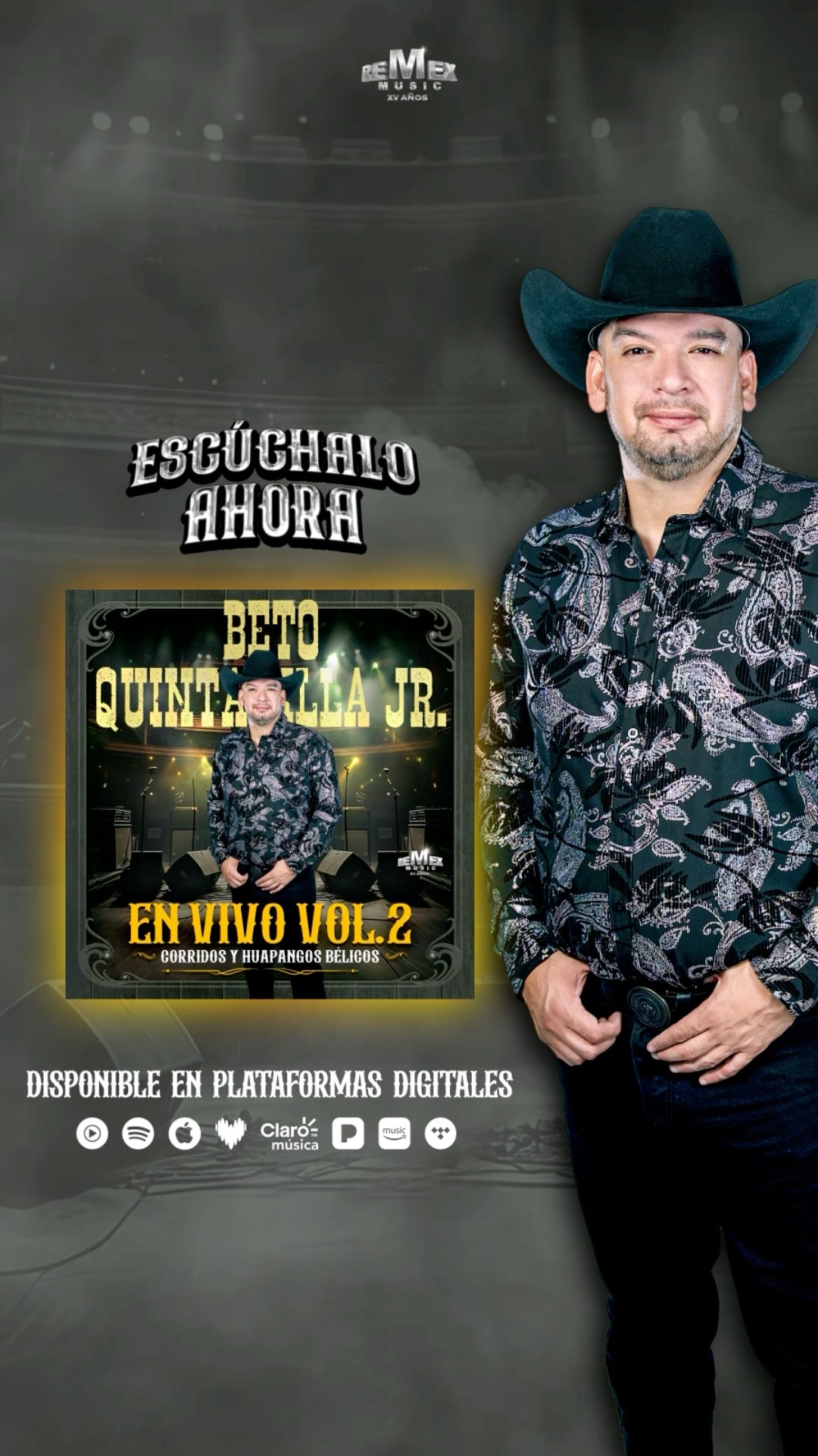 #EnVivo Vol. 2 Corridos y Huapangos Bélicos ? de Beto Quintanilla Jr. ya en plataformas digitales