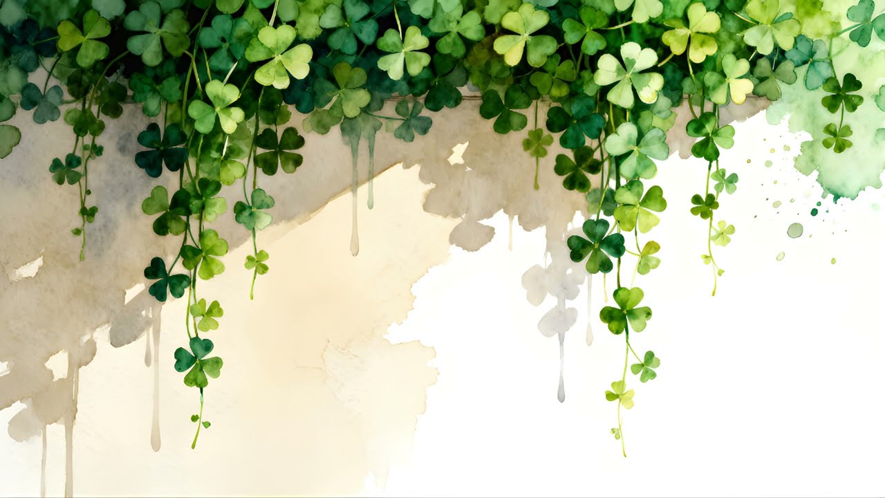 Elegant Shamrocks🍀 Aesthetic 4K Framed TV Art | St. Patrick’s Day Decor | 1 Hour Loop with music