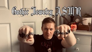🖤🦇🧛💀GOTHIC JEWELRY COLLECTION ASMR 🥀🎃👻 (Soft Spoken, Whisper, Jewelry Sounds)