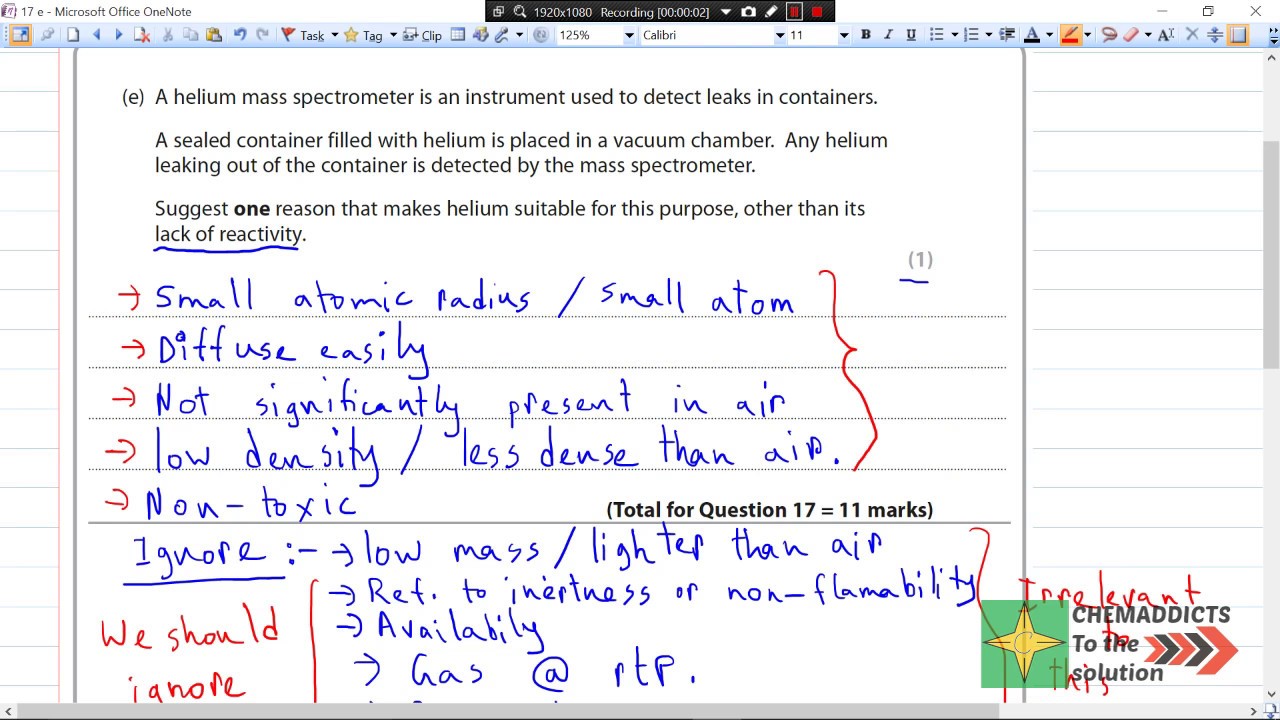 Edexcel AS IAL Chemistry Unit 1 Question Paper May 2016 question 17(e