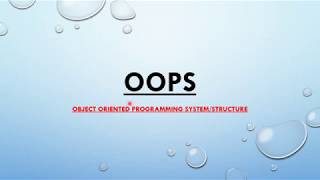 Object Oriented Programming (OOPS)  - Class 9