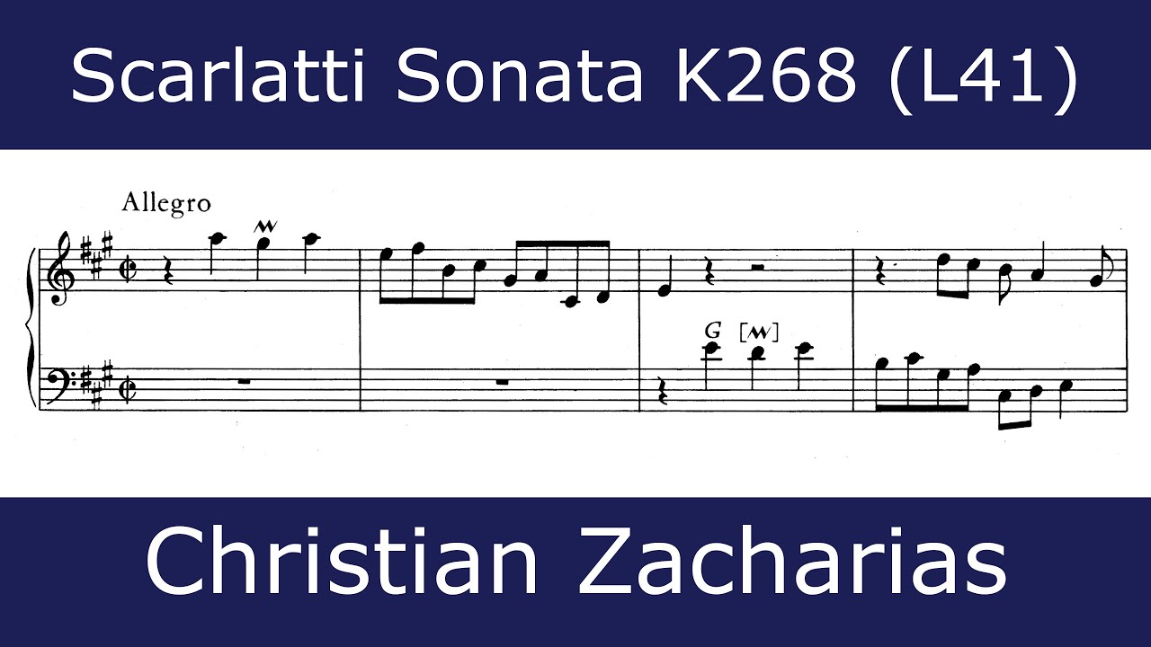 Domenico Scarlatti - Sonata in A major K268 (Christian Zacharias) - YouTube