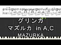 ピアノ小品 18 グリンカ マズルカ in A&C