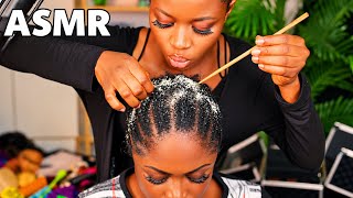 ASMR 🍁A detailed scalp scratching , with intense gum cracking sound with scalp blowing.