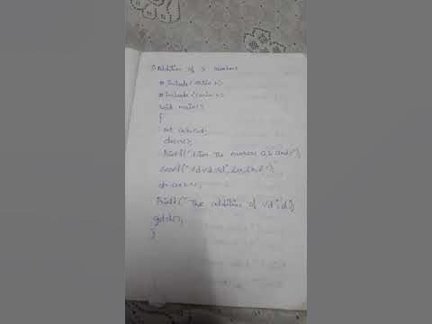 Addition of three numbers in c program - YouTube