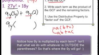Factoring Polynomials Using GCF and Distributive Property