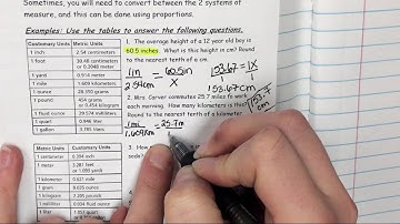 Math 7: Conversions (Metric and Customary Units)
