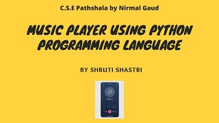 Make your own Music Player in Python
