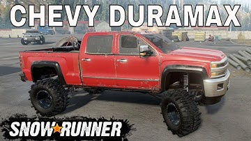 SNOWRUNNER CHEVROLET SILVERADO DURAMAX REVIEW AMAZING MOD PC