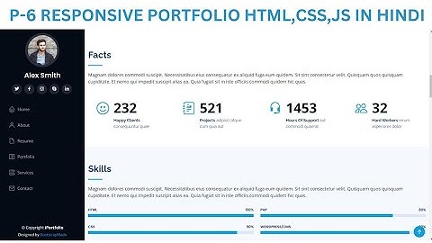 #6 Responsive Portfolio Development In Hindi HTML |  CSS |  JavaScript Project