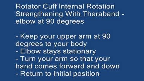 Rotator Cuff Strength Exercises - Internal Rotation - Arm up at 90 degrees