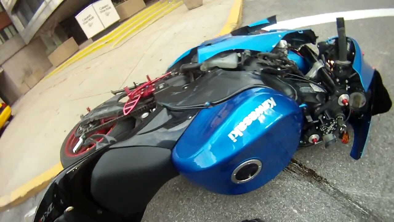 Motorcycle gets hit by truck running red light YouTube