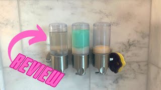 One Minute Review: simplehuman Triple Wall Mount Shower Pump Shampoo & Soap Dispensers
