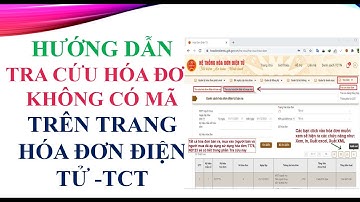 HƯỚNG DẪN TRA CỨU HÓA ĐƠN KHÔNG CÓ MÃ TRÊN TRANG HÓA ĐƠN ĐIỆN TỬ /TCT