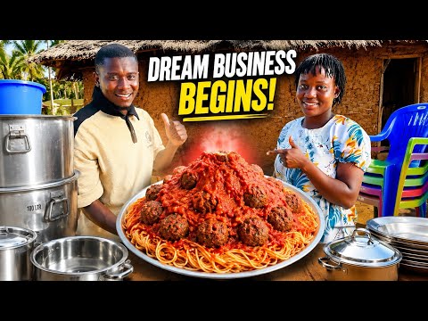 We Started Our Dream Business in the Village! 🥹 Biggest Shopping + Giant Spaghetti Volcano 🌋