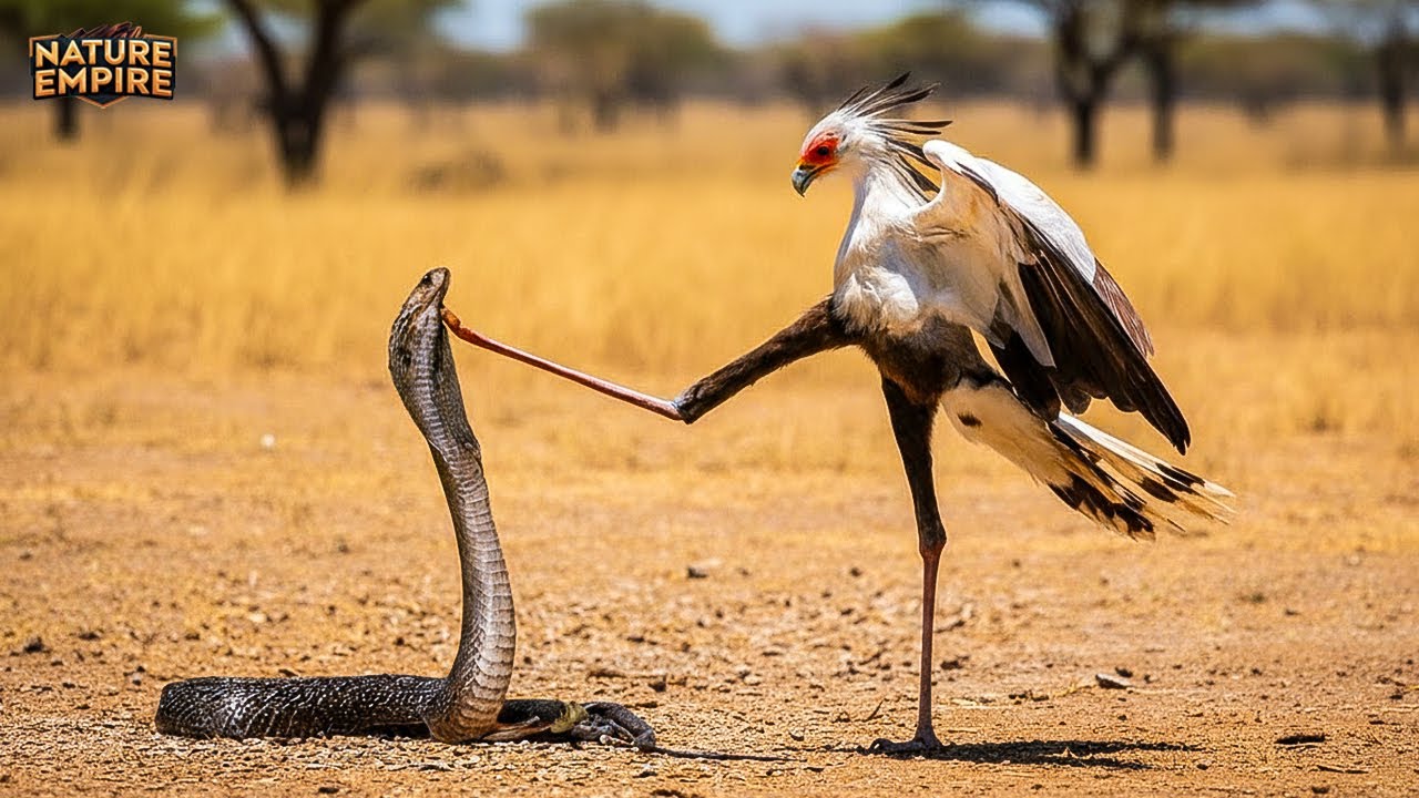 Pukulan Mematikan | Burung Sekretaris vs Ular Kobra Raja di Sabana (Film Dokumenter Penuh)
