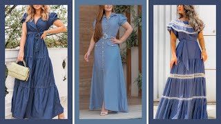 107 VESTIDOS JEANS MODERNOS /ELEGANTES E ESTILOSOS / VESTIDOS JEANS 2024 Part 3