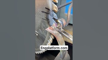 Welding the saw teeth to saw blade #engineering #engplatform #sawblade #sawteeth