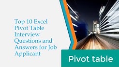 Top 10 excel Pivot table interview questions for job applicant || Part 3 - Durasi: 3.09. 