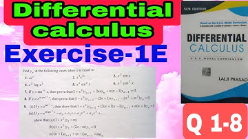 differential calculus exercise 1E Q 1 to 8 lalji prasad book solution @VishalJihuli#vishal_jihuli