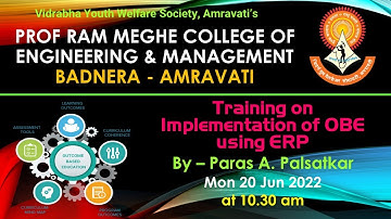 Training on Implementation of OBE using ERP