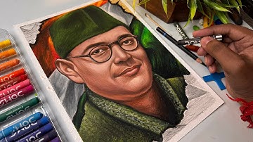Republic Day Drawing, Netaji Subhash Chandra Bose Drawing,  Tutorial,  Final Part 🇮🇳