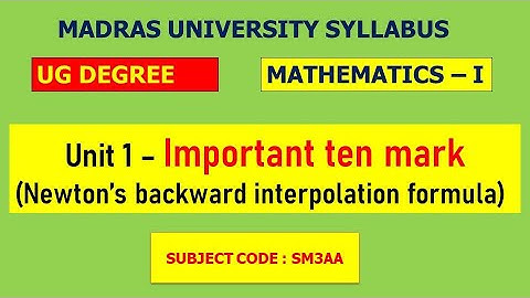 Unit - 1 Important ten mark (Newton