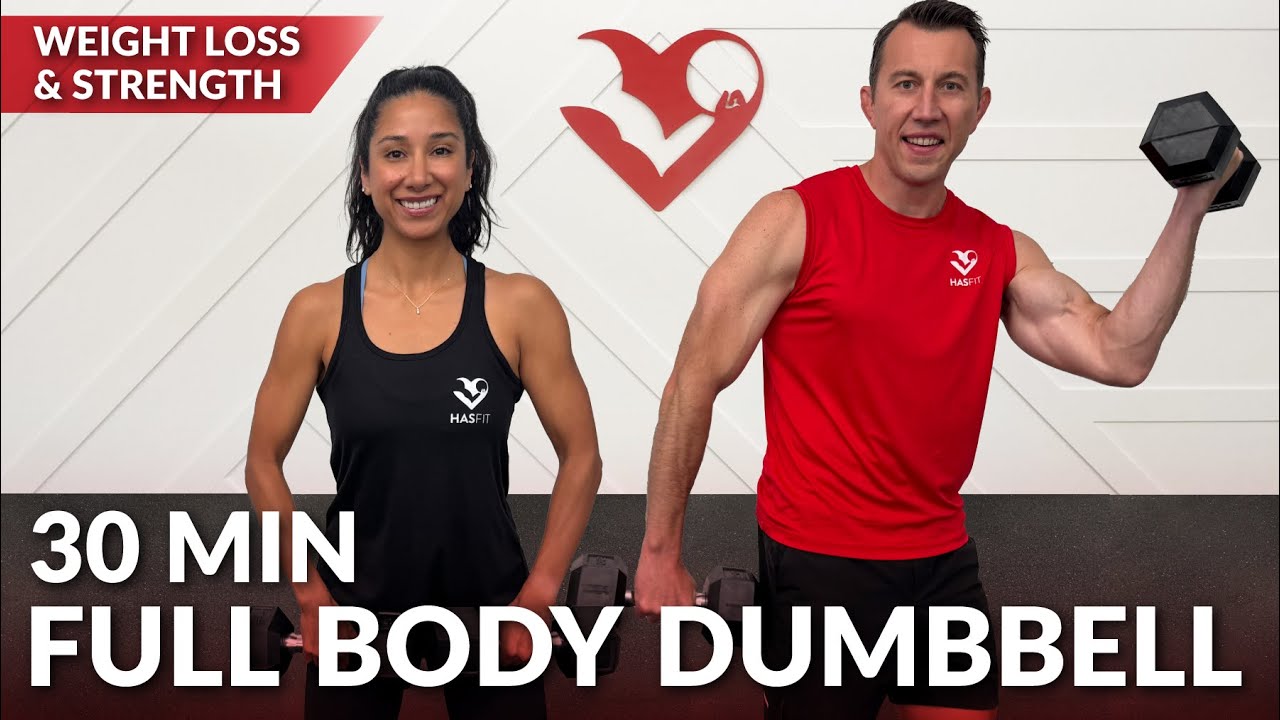 30 Min Full Body Workout - Dumbbell Home Strength Training for Women ...