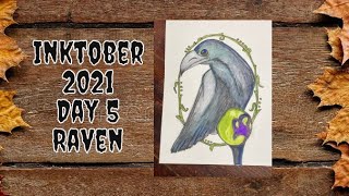 Inktober 2021 - Day 5 - Raven (not full video as camera turned off)