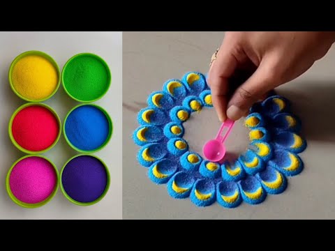 Learn Colors Rangolis - Sand Art - Relaxing & Satisfying Learning Video for Kids - Kids Videos