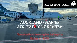 Air New Zealand Auckland to Napier ATR-72 flight review [NO AIRPORT SECURITY SCREENING!]