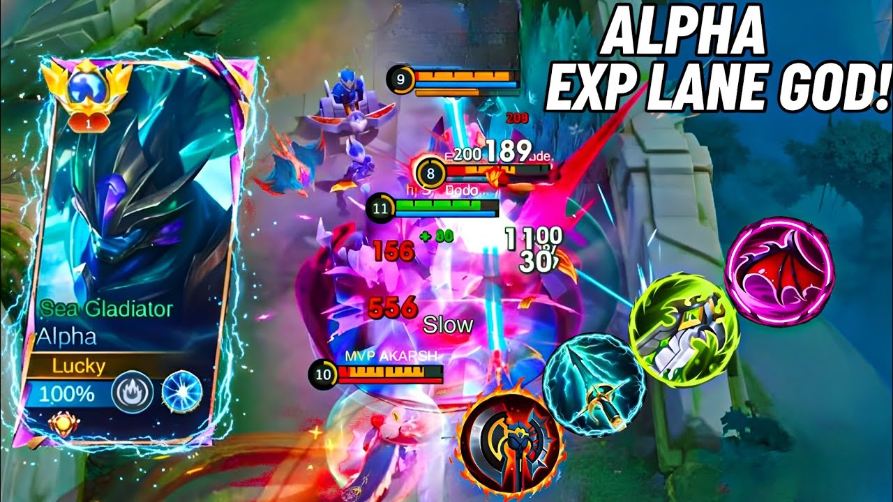 ALPHA EXP LANE META BREAKER 🔥 MUST WATCH | ALPHA BEST BUILD EXP LANE ...