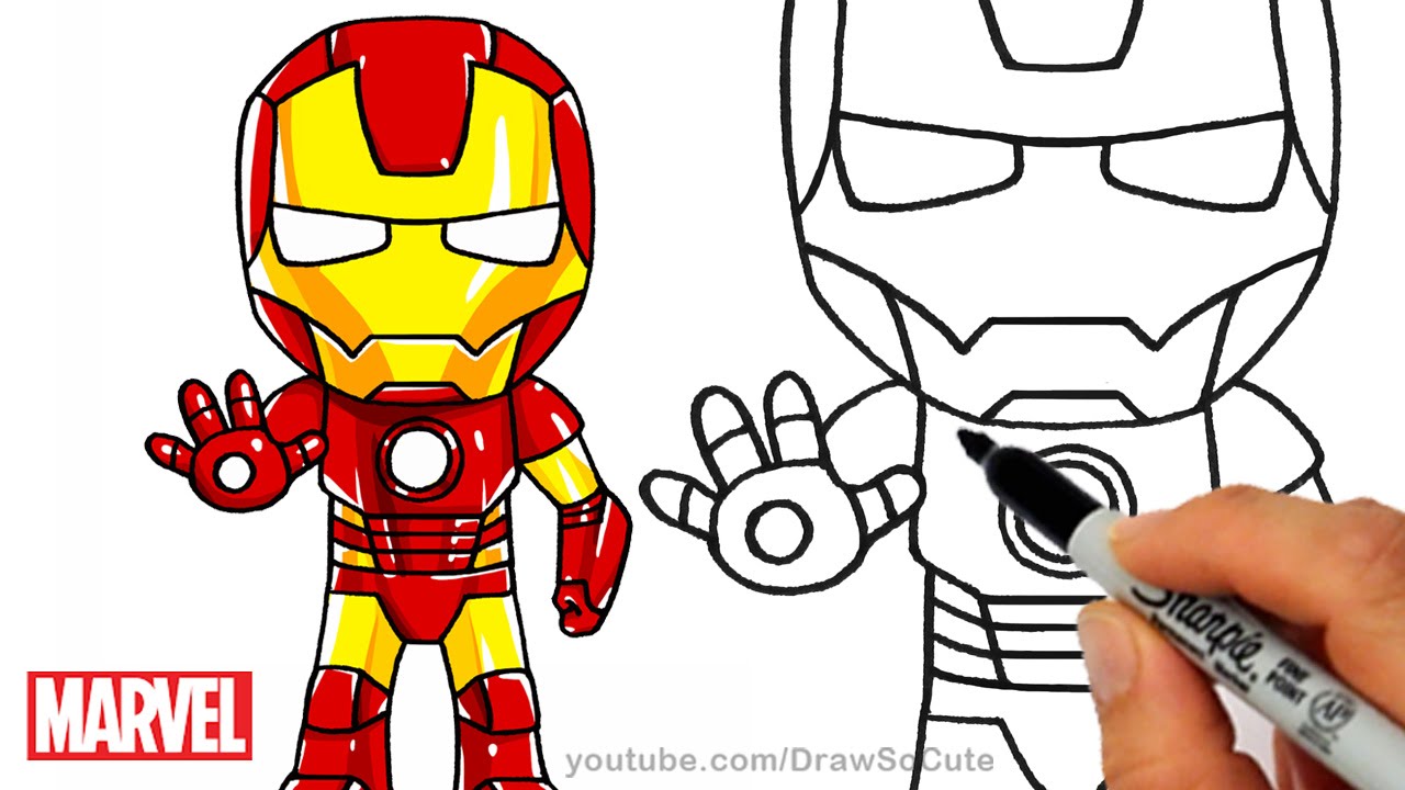 How to draw IRON MAN easy for beginners IRON MANAvengersInfinity War sketch  draw session  YouTube