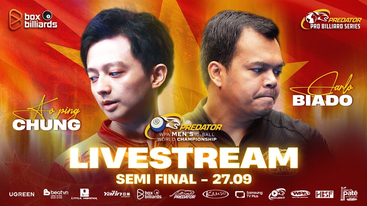 TV1 | Carlo Biado vs Ko Ping Chung | Bán Kết | 2025 PREDATOR WPA MEN'S 10-BALL WORLD CHAMPIONSHIP