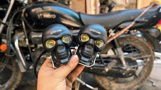 Skull led light fitting for bike | motorcycle led light fitting | Splendor bike led light fitting 